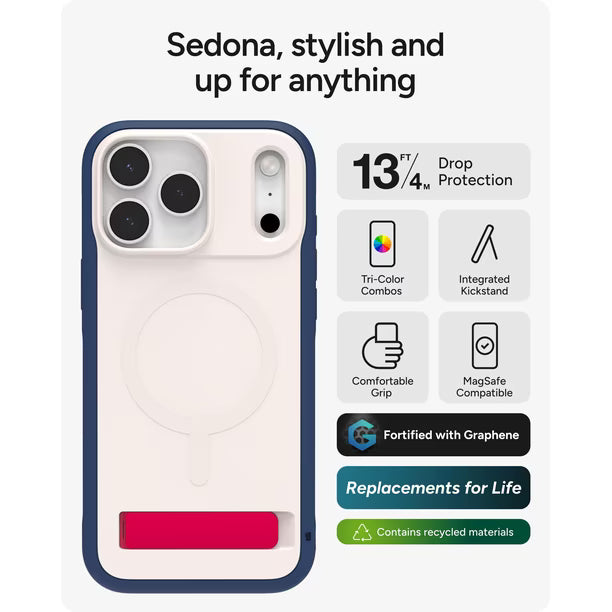Funda ZAGG Sedona Snap con Soporte para iPhone 17 Pro Max – MagSafe