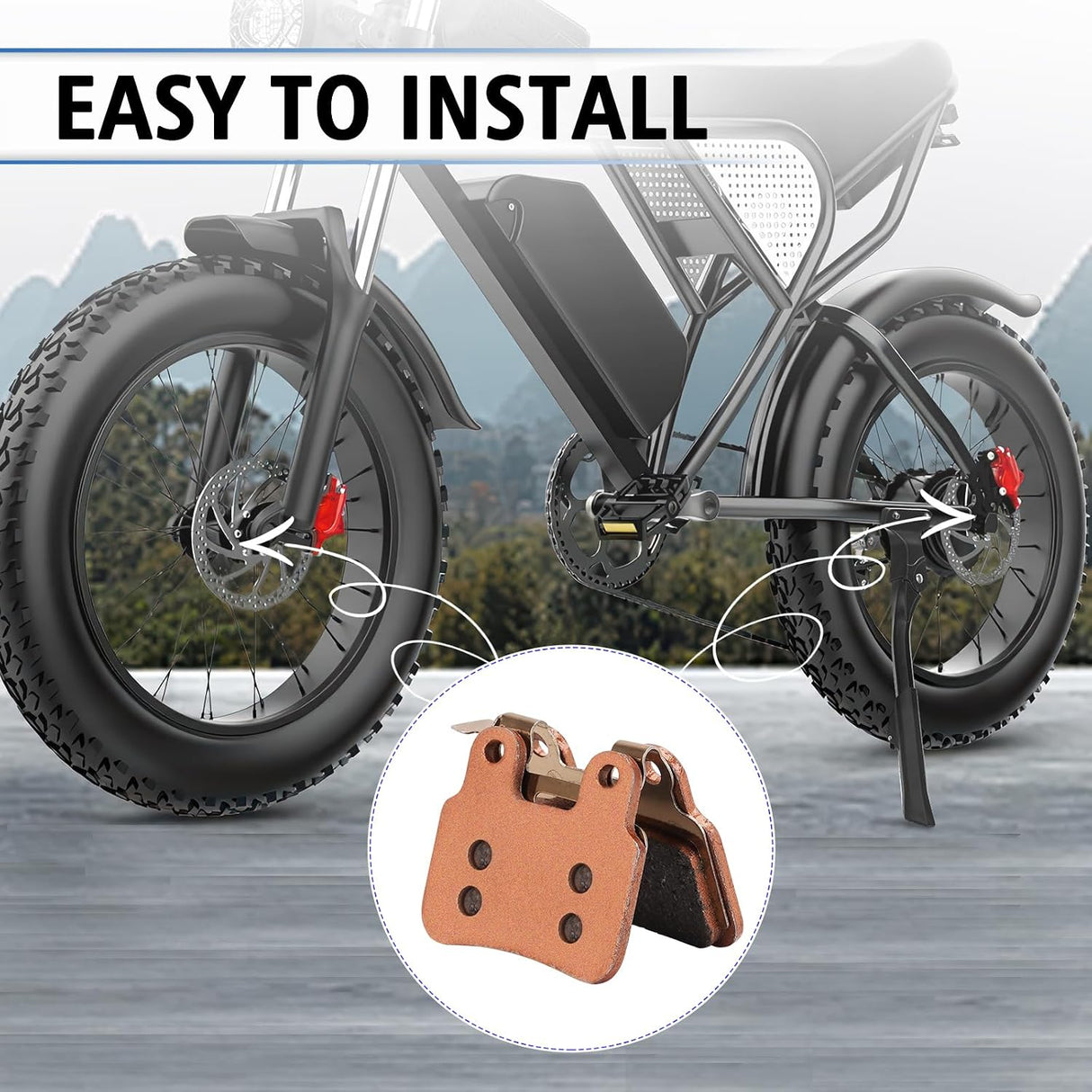 Pastillas de Freno de Cerámica para Bicicleta Eléctrica Ridstar Q20 | Delanteras y Traseras | Repuesto Premium