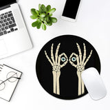 Mouse Pad Redondo 8x8 Pulgadas con Base Antideslizante – Diseño Skeleton Hands