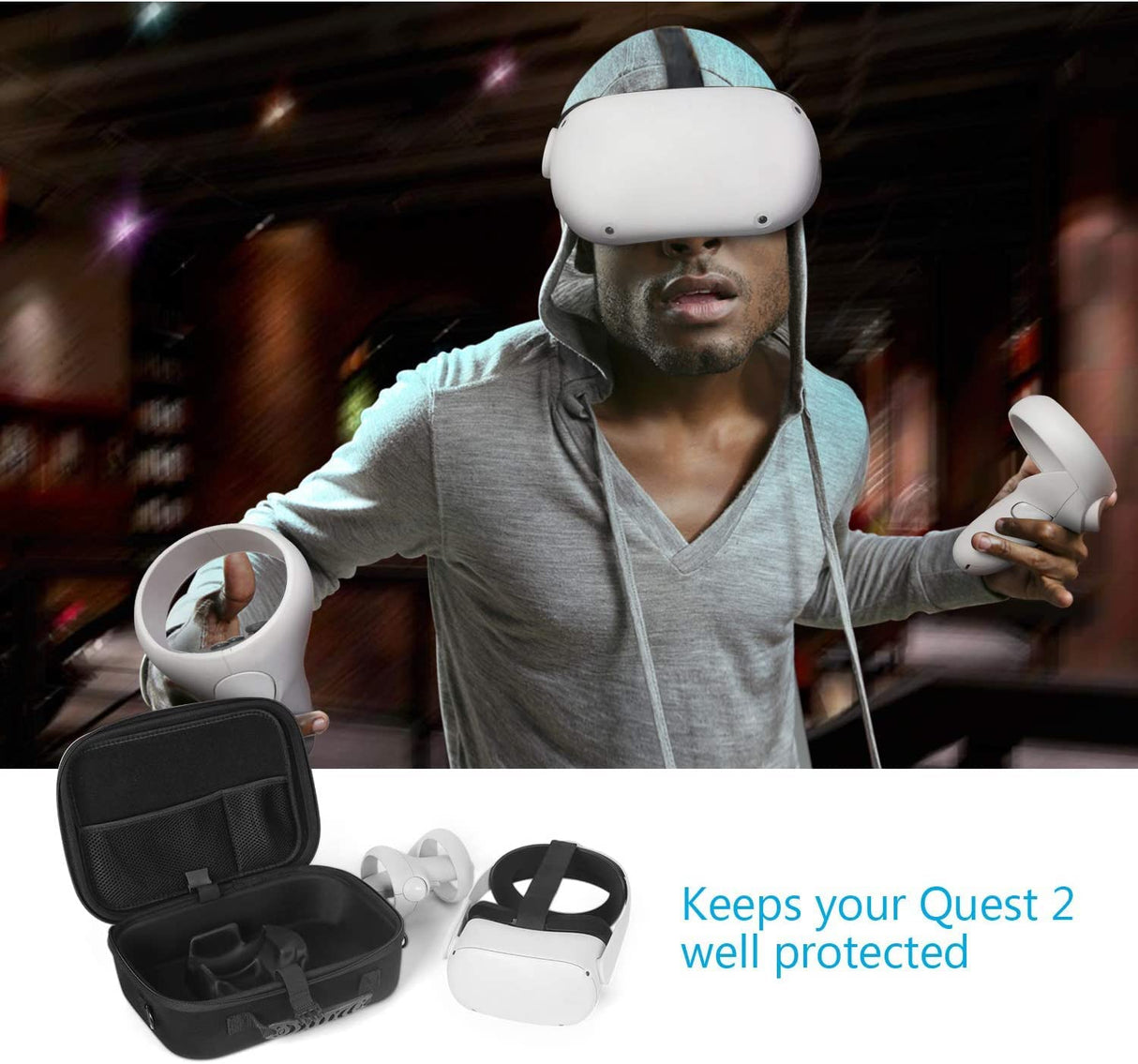 Funda de silicona VR para auriculares Oculus/Meta Quest 2, gafas a