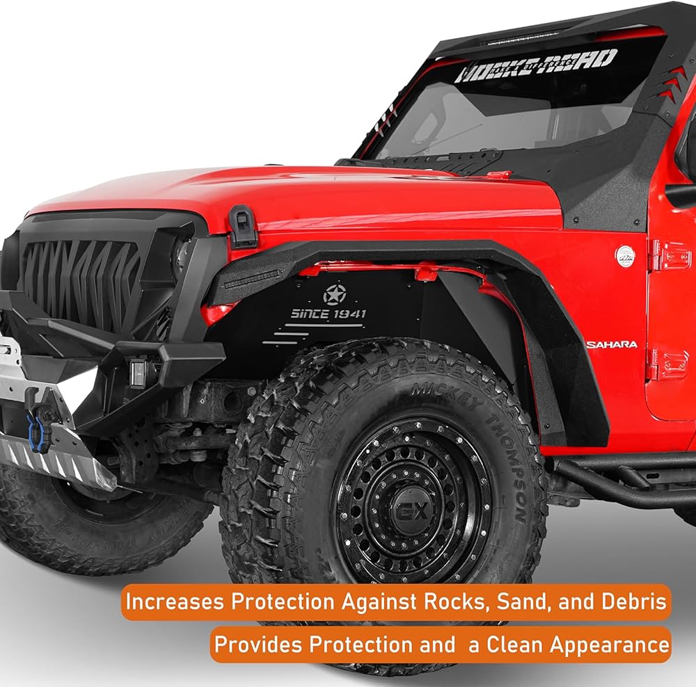 Revestimiento interior del guardabarros trasero Hooke Road para Jeep Wrangler JL 2018-2025