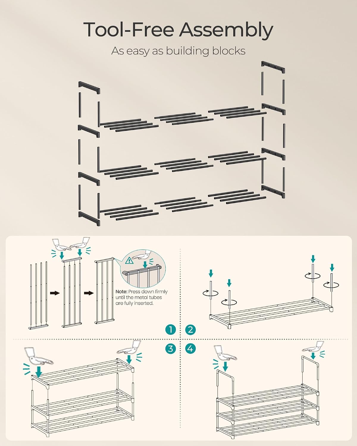 Organizador de Zapatos SONGMICS de 10 Niveles Negro ULSA011B01