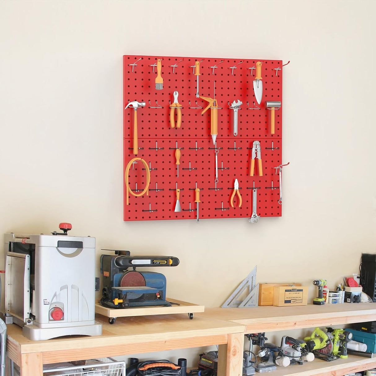 Organizador de Pared TORACK Pegboard Metálico 70 Piezas para Herramientas