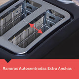 Tostadora de ranura extra ancha de 2 rebanadas Black + Decker 110V