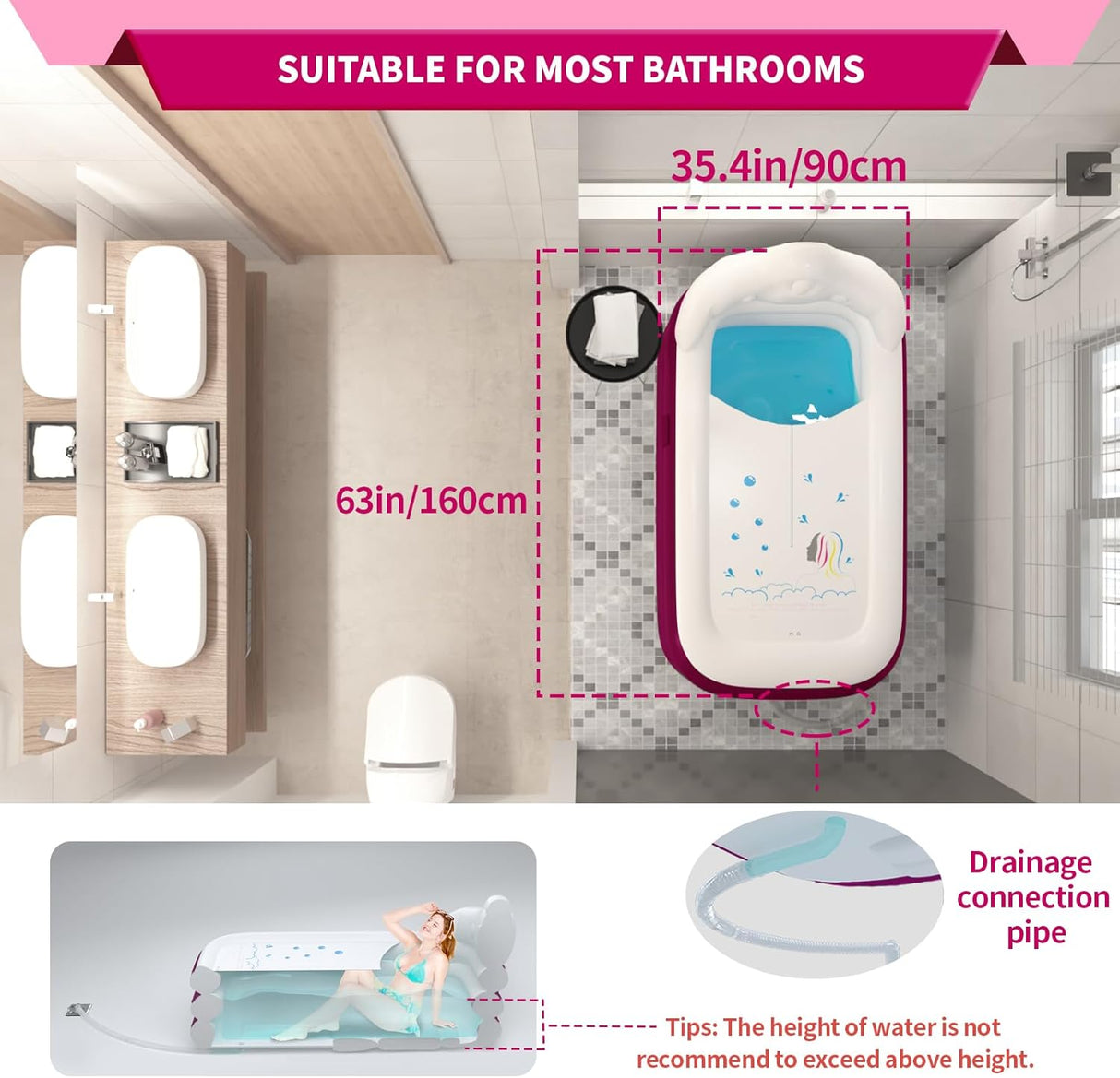 Bañera portátil Inflable