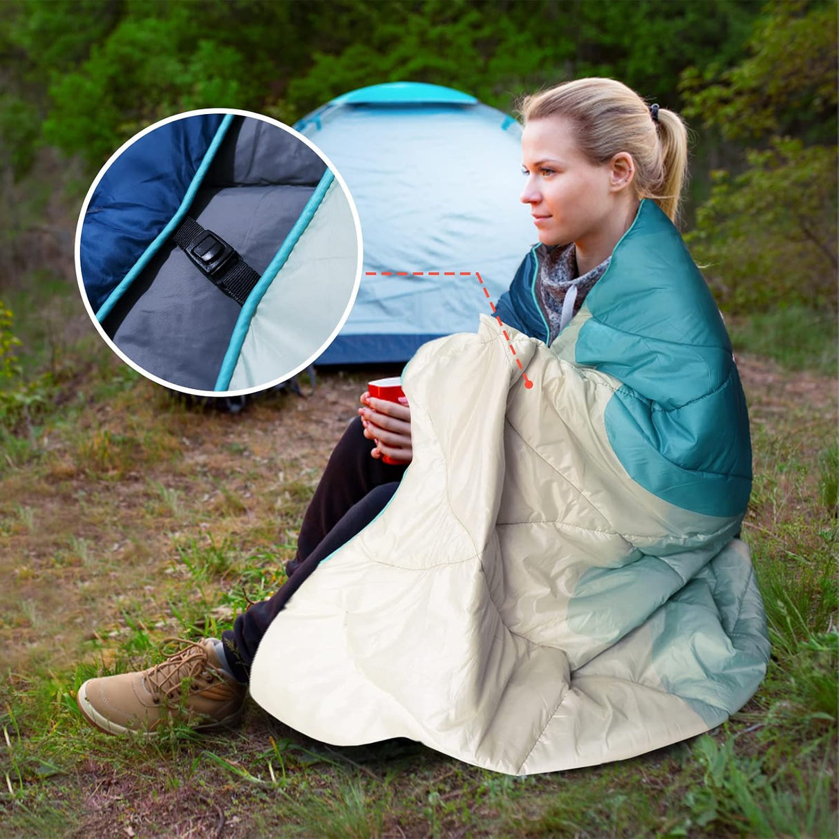 Manta Outdoor Acolchada para Camping | Impermeable | Ultraliviana | Green Mountain