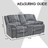 ULTICOR Funda para Sofá Reclinable de 2 Cuerpos con Consola Central – 8 Piezas Color Gris