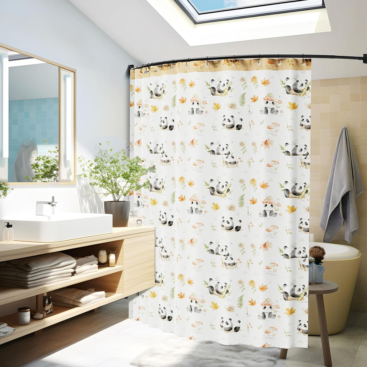 Barra de Cortina de Ducha Curvada Abiglifty Ajustable 36-75 Pulgadas | Antióxido para Baño y Tina