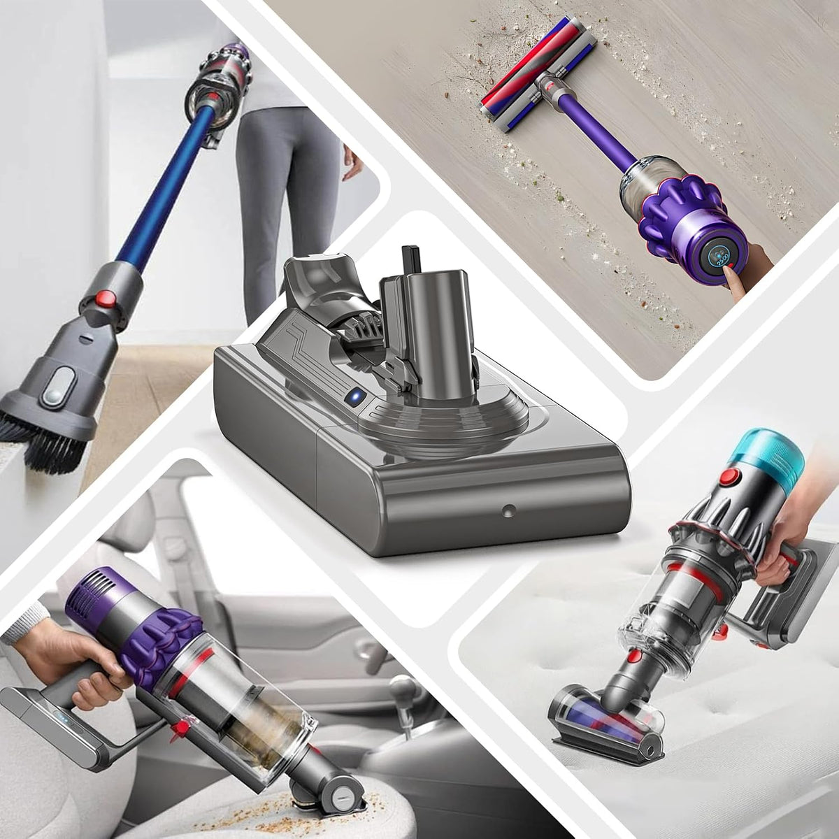 Batería Becleanlife 8000 mAh para Dyson V11/V15 Click-in 25,2 V – Compatible 970425-01