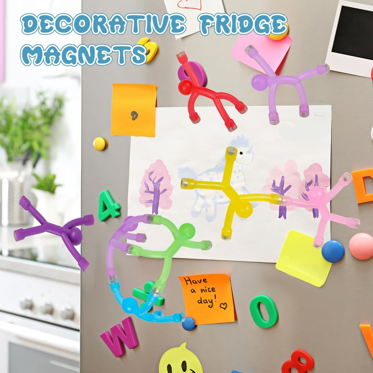 Magnet Men Magnéticos para Refrigerador y Pizarra | Pack 30 Figuras Articulables de Colores