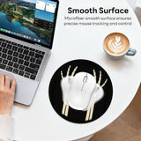 Mouse Pad Redondo 8x8 Pulgadas con Base Antideslizante – Diseño Skeleton Hands