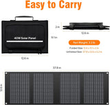 Panel Solar Portátil Plegable SinKeu 40W | Cargador Solar USB QC 3.0 y Salida DC 12-15V