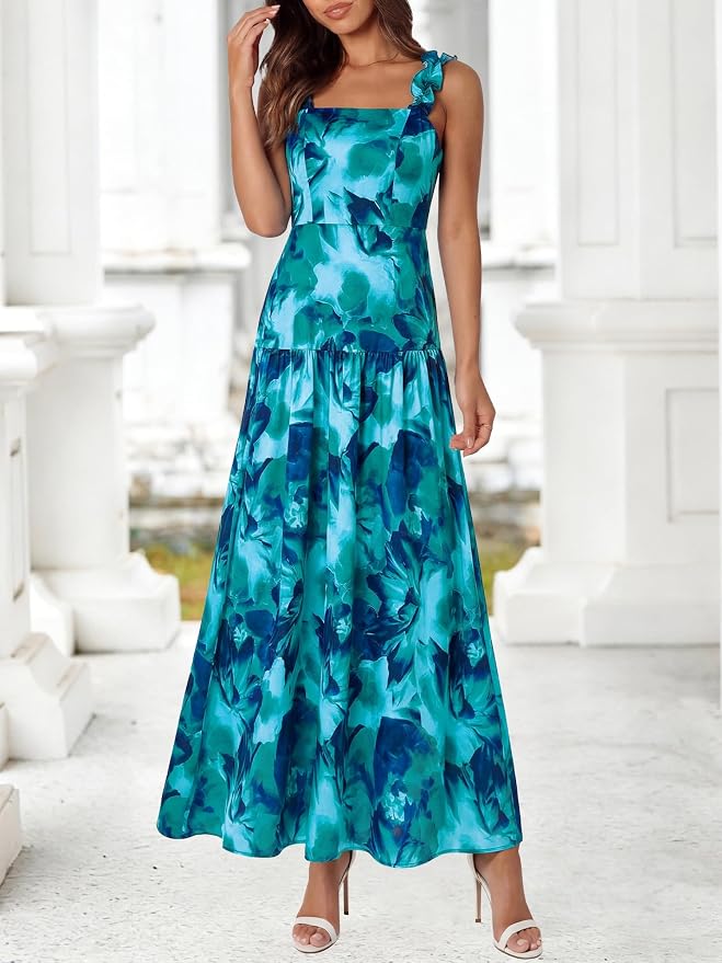 Vestido BTFBM Mujer Sin Mangas con Cuerpo Smocked