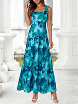 Vestido BTFBM Mujer Sin Mangas con Cuerpo Smocked