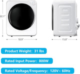 Secadora de ropa portátil de 1.8 pies cúbicos (50 litros aprox) 120V