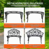 Banco de Jardín VEVOR XG1002 de Metal 98,7 cm – 3 Personas