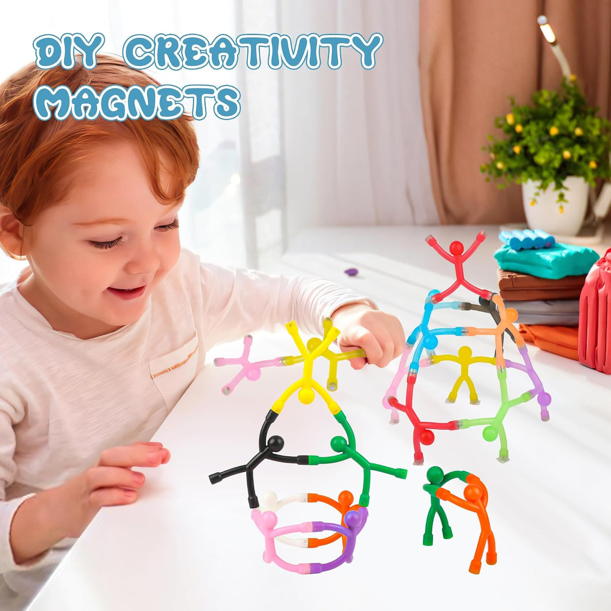 Magnet Men Magnéticos para Refrigerador y Pizarra | Pack 30 Figuras Articulables de Colores