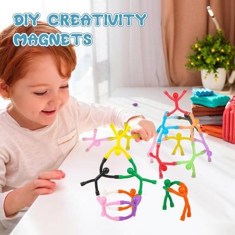 Magnet Men Magnéticos para Refrigerador y Pizarra | Pack 30 Figuras Articulables de Colores