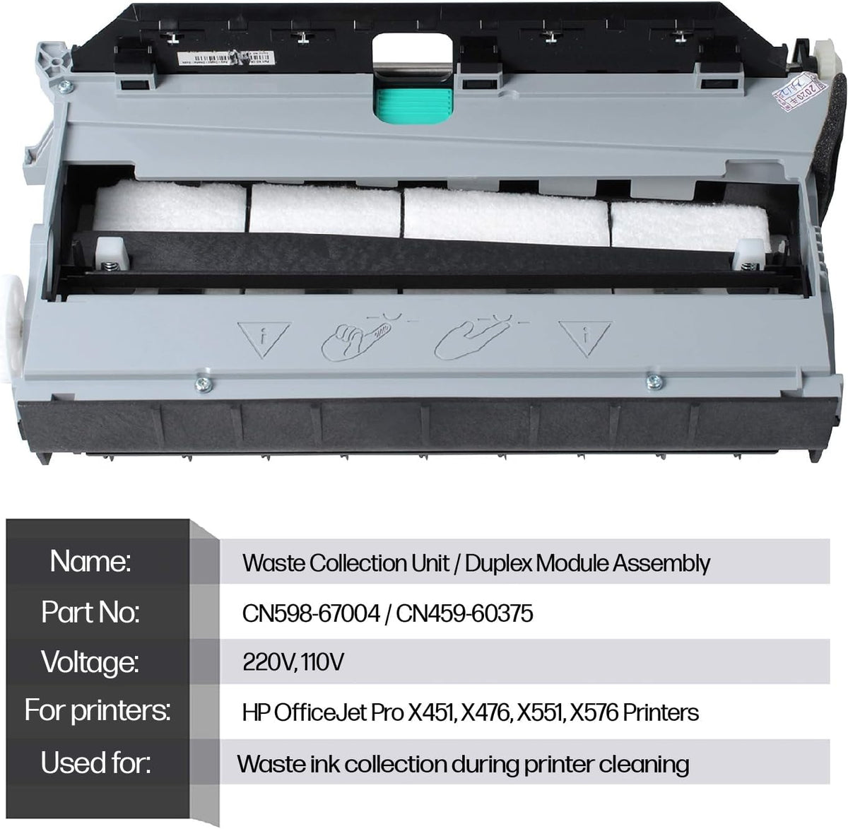 Conjunto Módulo Dúplex HP CN598-67004 CN459-60375 para Impresoras Officejet Pro y PageWide