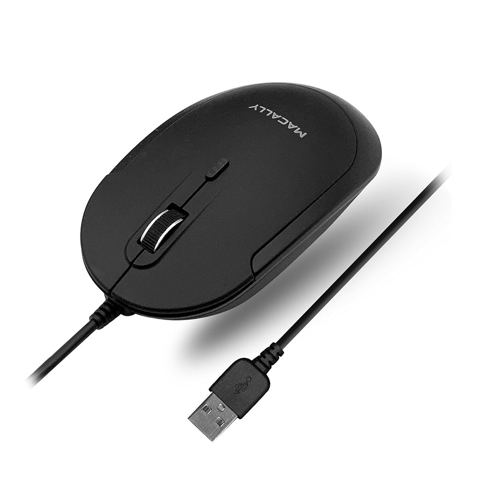 Mouse Óptico USB Macally DYNAMOUSE | 2400 DPI | Diseño Ambidiestro | Color Negro