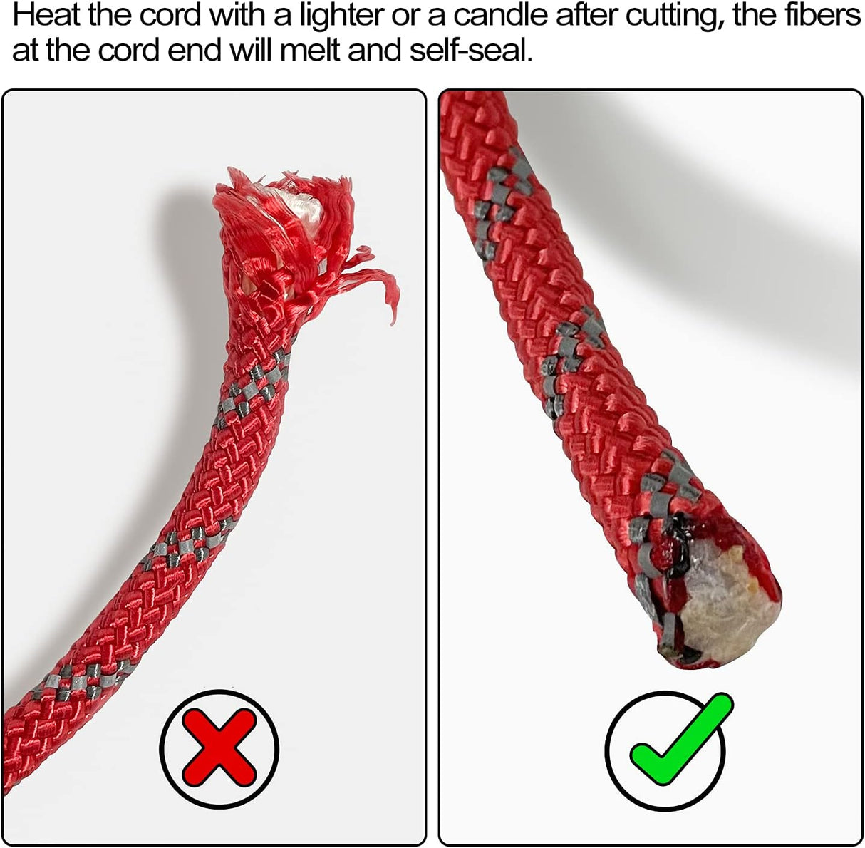 Cuerda Paracord Reflectante Sutekus 5/16" x 130 Pies | Alta Resistencia | Color Rojo