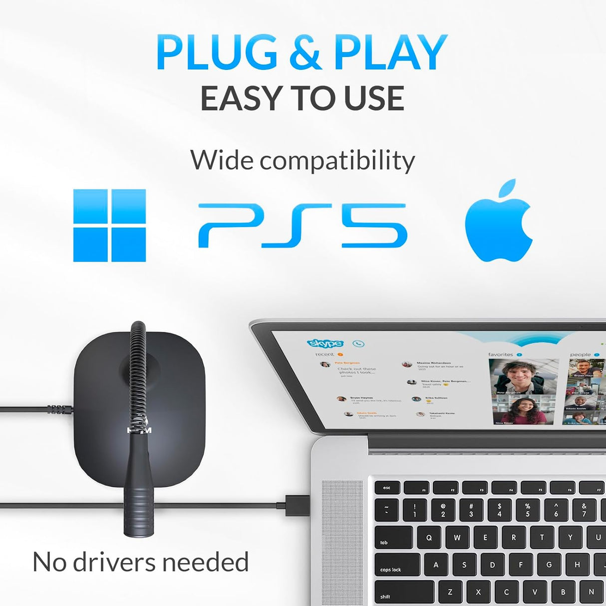 KLIM Talk - Micrófono de escritorio USB para computadora