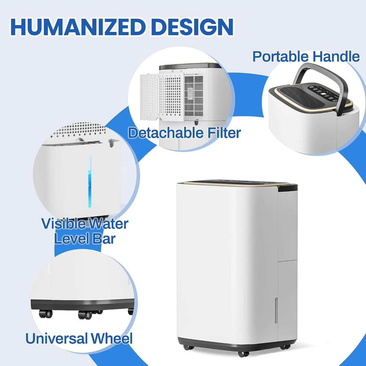 Huashong DML-C10A130P Deshumidificador 23,7 Litros, 215 W, 115 V – Open Box