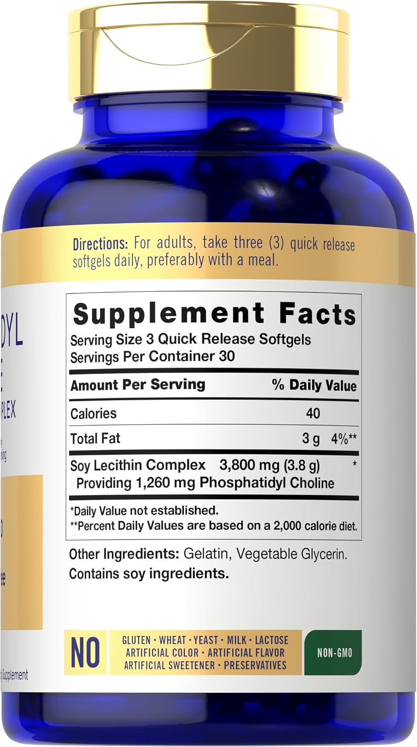 Suplemento de Fosfatidilcolina Carlyle 3.800 mg – 90 Cápsulas Blandas