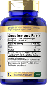 Suplemento de Fosfatidilcolina Carlyle 3.800 mg – 90 Cápsulas Blandas