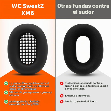 WC SweatZ XM6 – Fundas de Silicona para Almohadillas Sony WH-1000XM6