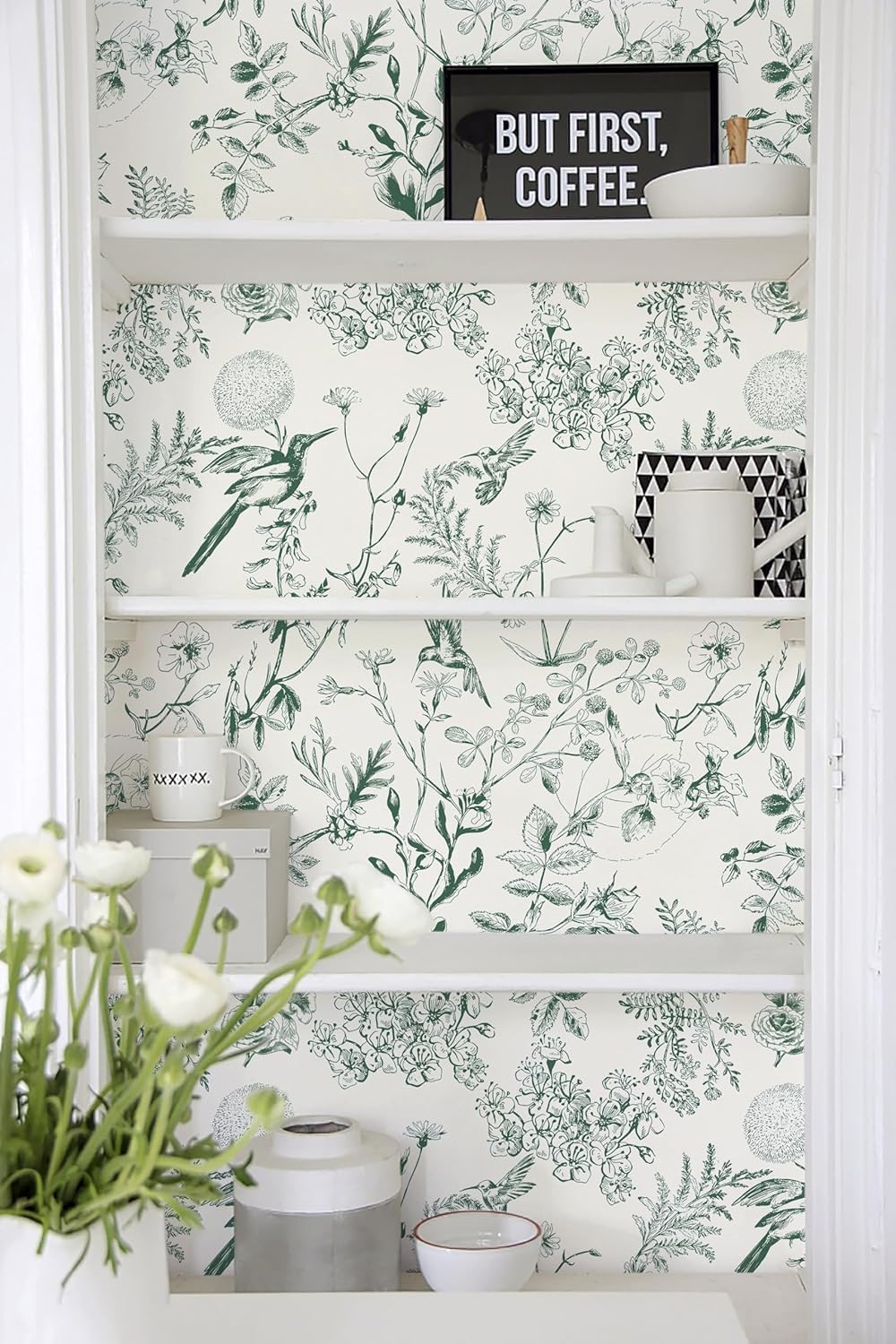 Papel Tapiz Autoadhesivo Safiyya Floral Birds | Flores y Pájaros | Vinilo Removible | 44 × 497 cm
