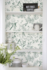 Papel Tapiz Autoadhesivo Safiyya Floral Birds | Flores y Pájaros | Vinilo Removible | 44 × 497 cm