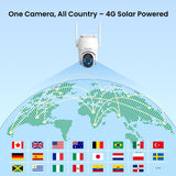 Cámaras de seguridad celulares 4G LTE versión global para exteriores alimentada por energía solar