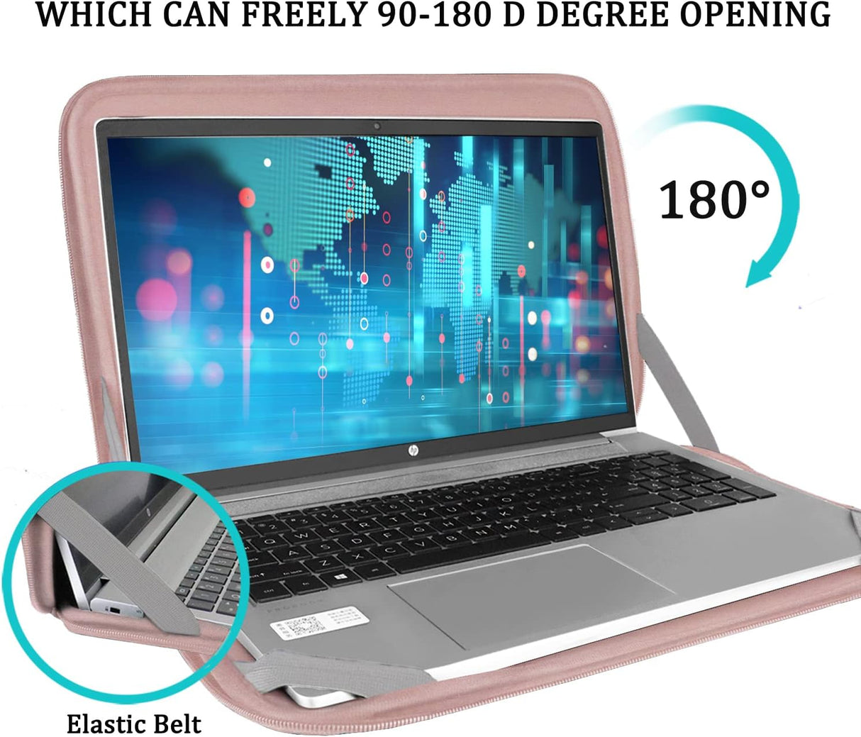 Funda para portátil de 15,6 pulgadas portátil, rosa.