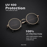 Pack 2 Lentes de sol polarizados redondos estilo retro, de metal, hippie, estilo círculo, protección UV
