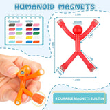 Magnet Men Magnéticos para Refrigerador y Pizarra | Pack 30 Figuras Articulables de Colores