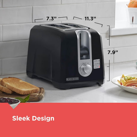 Tostadora de ranura extra ancha de 2 rebanadas Black + Decker 110V