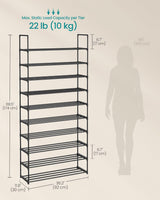 Organizador de Zapatos SONGMICS de 10 Niveles Negro ULSA011B01