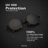 Pack 2 Lentes de sol polarizados redondos estilo retro, de metal, hippie, estilo círculo, protección UV