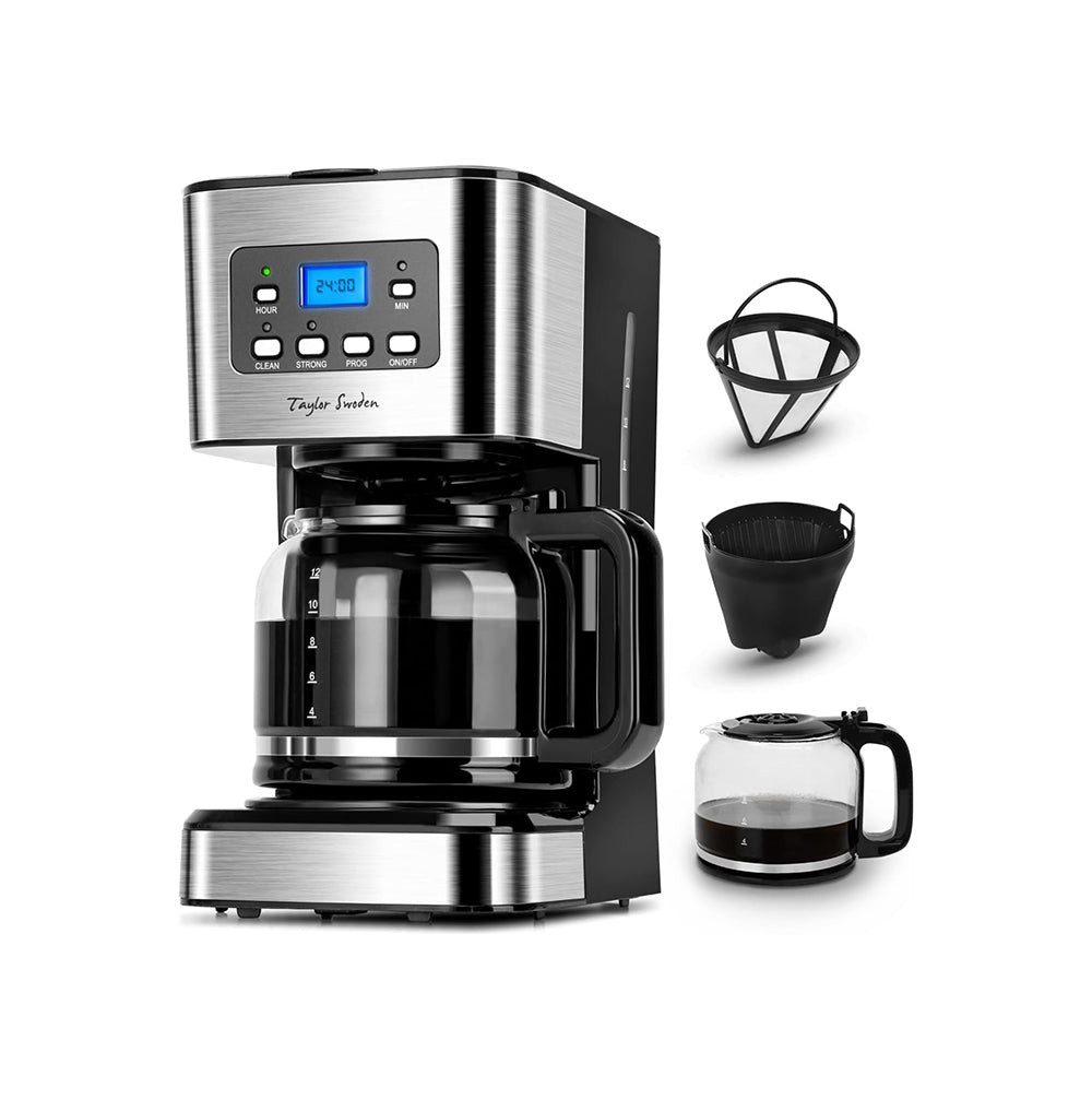 Cafetera eléctrica Taylor Swoden Darcy, programable 24 horas, 1,5 l (12 tazas) 110V
