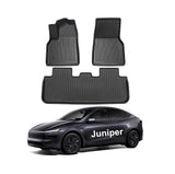 Alfombrillas de Piso Premium Pedigree 3D TPE para Tesla Model Y Juniper 2025-2026 | Juego de 3 Piezas | Protección Todo Clima