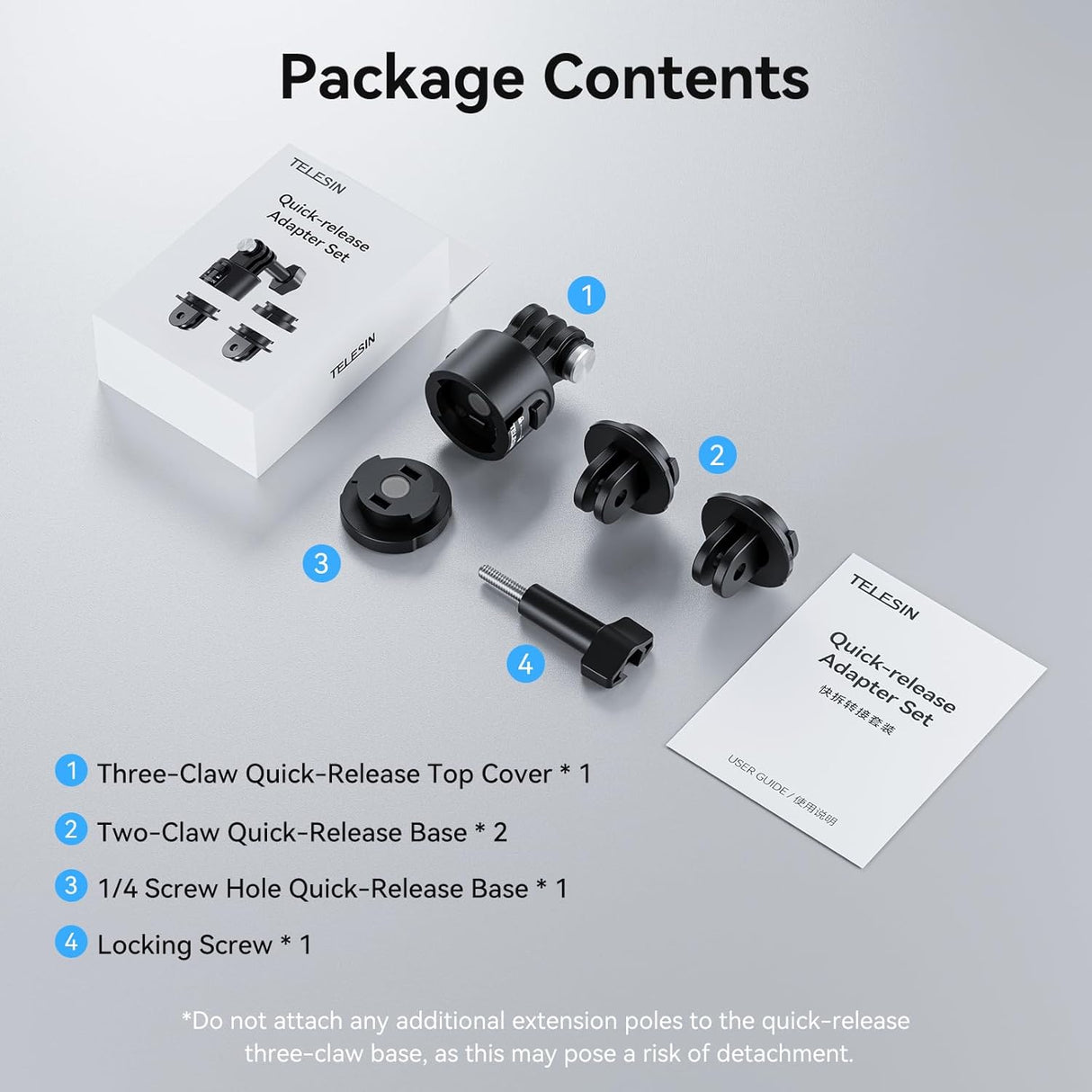 TELESIN Base de adaptador de montaje para accesorios GoPro
