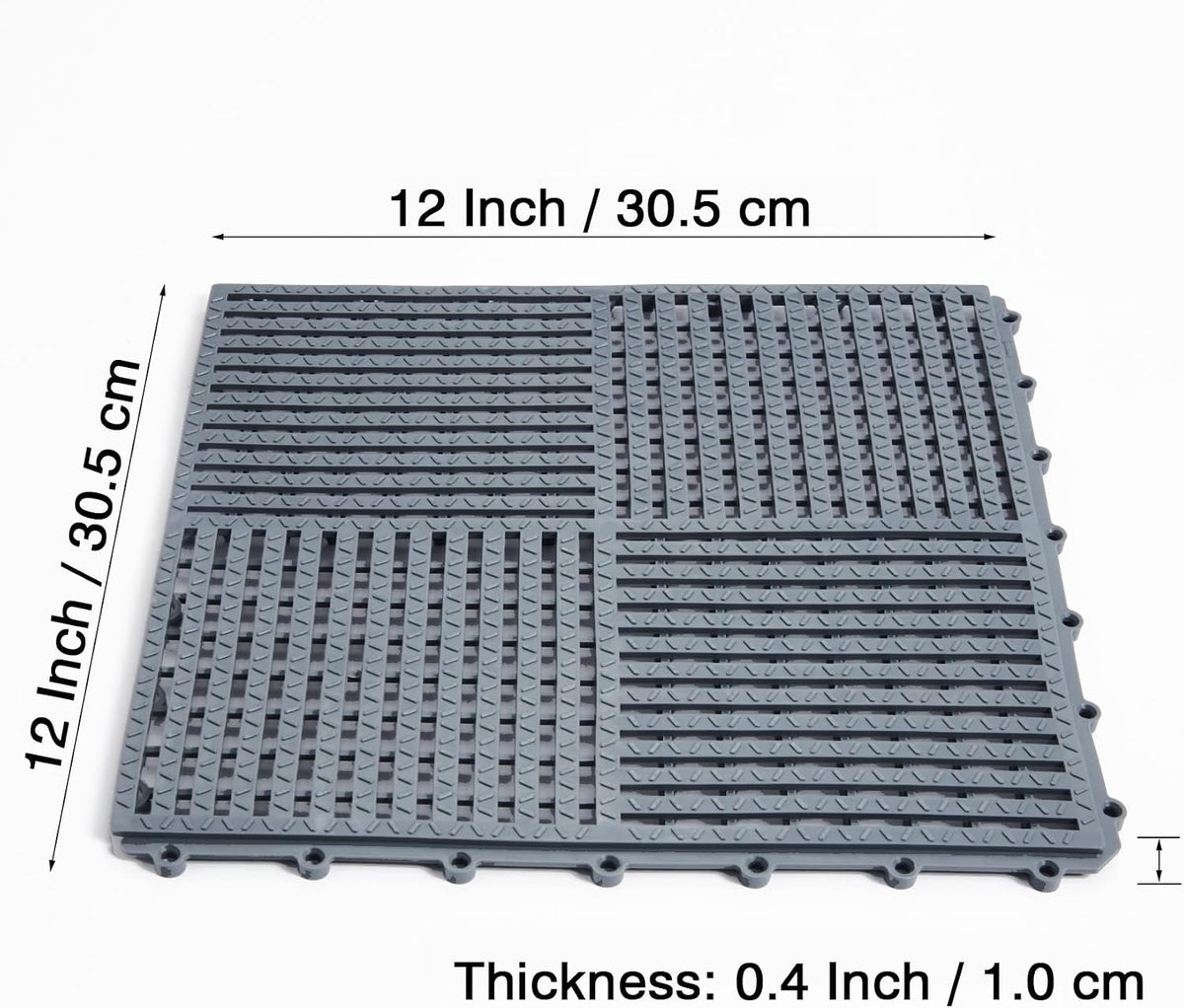 Set de 9 Baldosas Modulares Antideslizantes 30 x 30 cm – Gris Oscuro