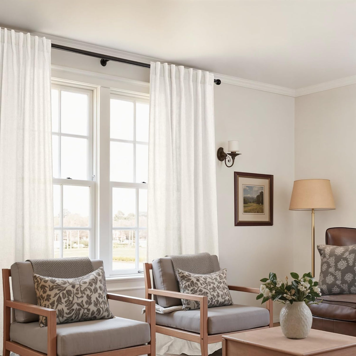 Paneles de cortina de lino Gris Blackout 106 cms x 228 cms