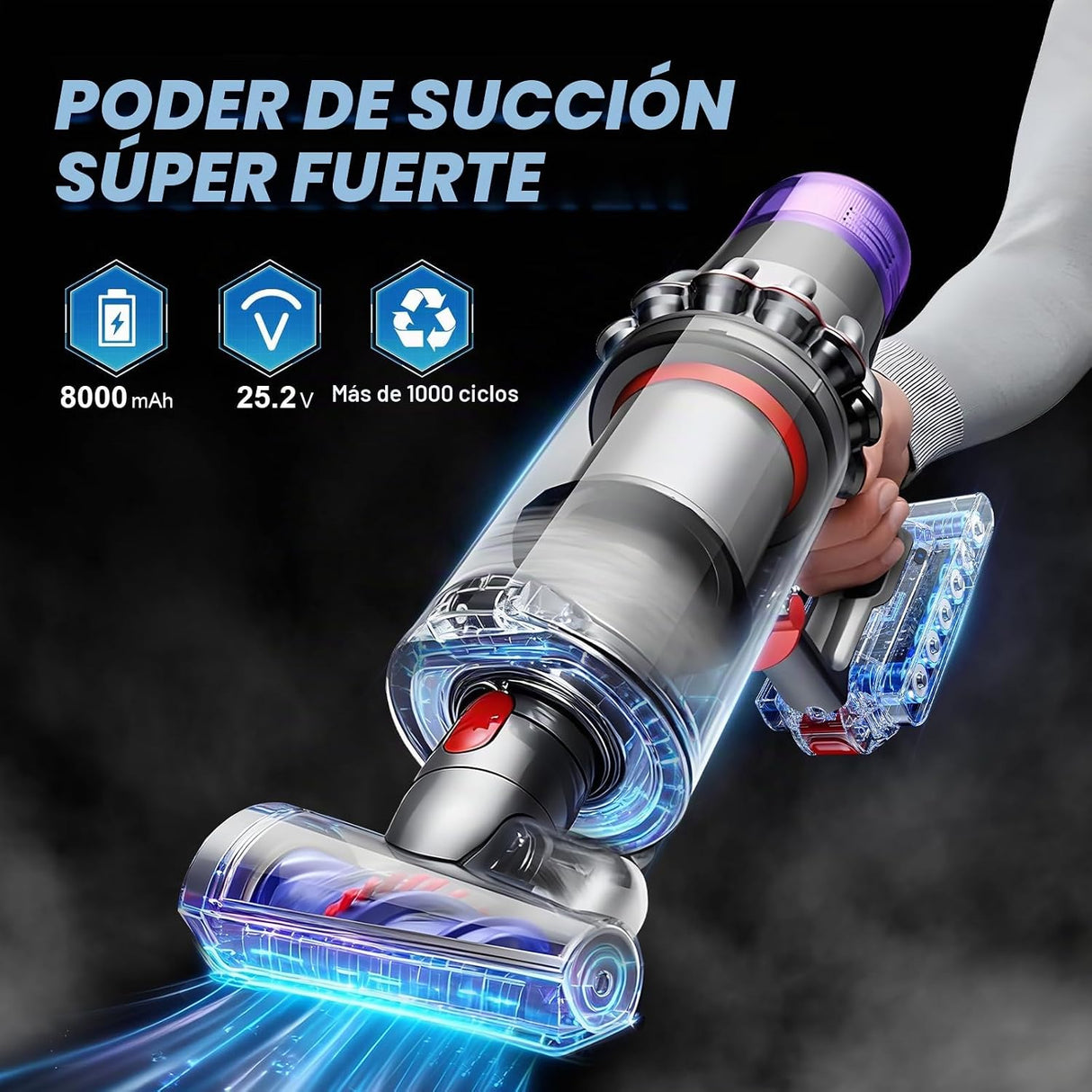 Batería Becleanlife 8000 mAh para Dyson V11/V15 Click-in 25,2 V – Compatible 970425-01