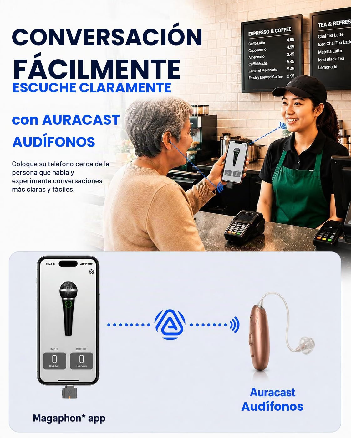Avantree C82 Aura Transmisor Auracast USB-C Bluetooth 5.4 para Audífonos Compatibles