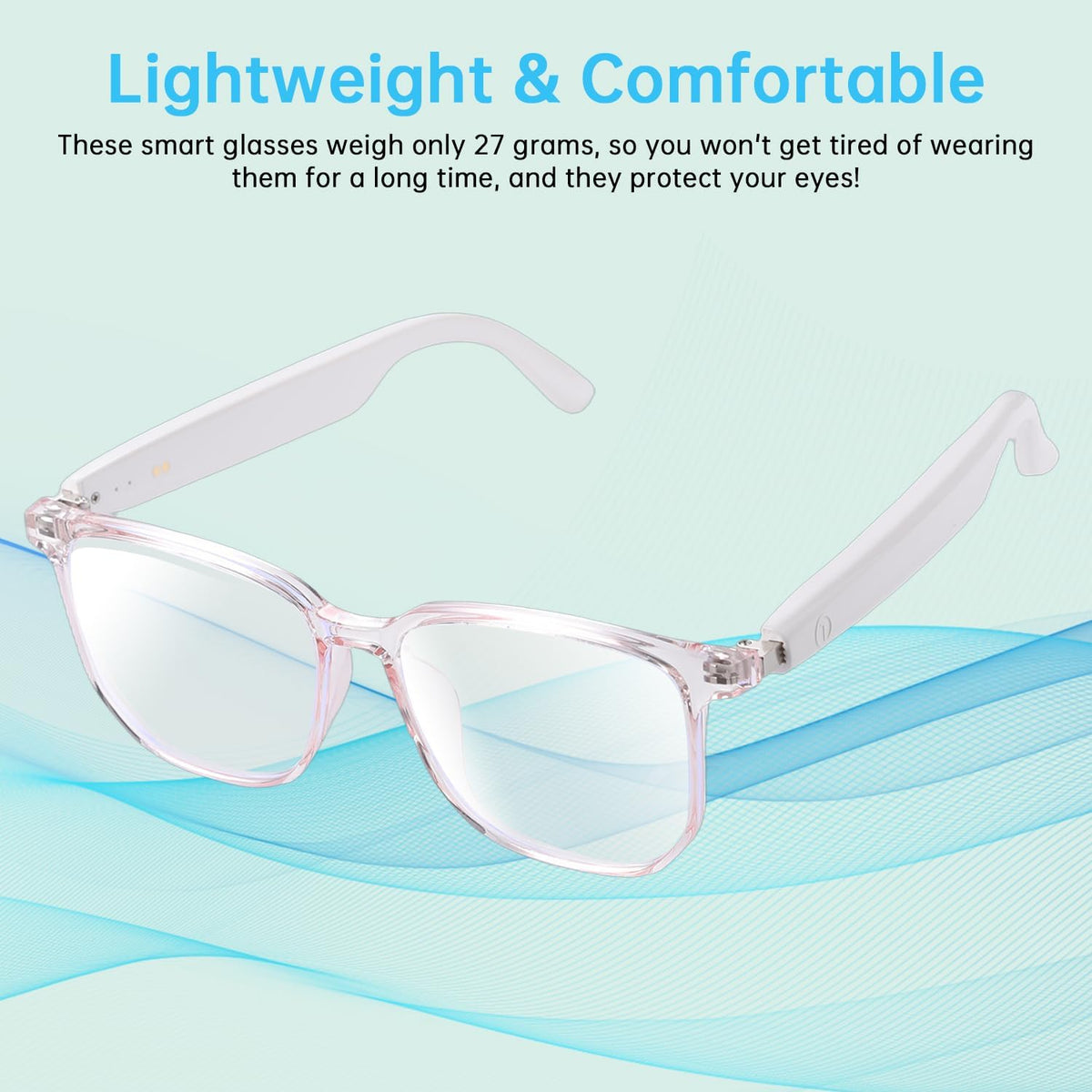 Gafas Inteligentes GenXenon GS03-Clear Bluetooth 5.3 con Audio y Filtro de Luz Azul