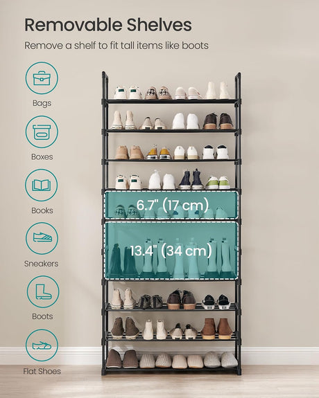 Organizador de Zapatos SONGMICS de 10 Niveles Negro ULSA011B01