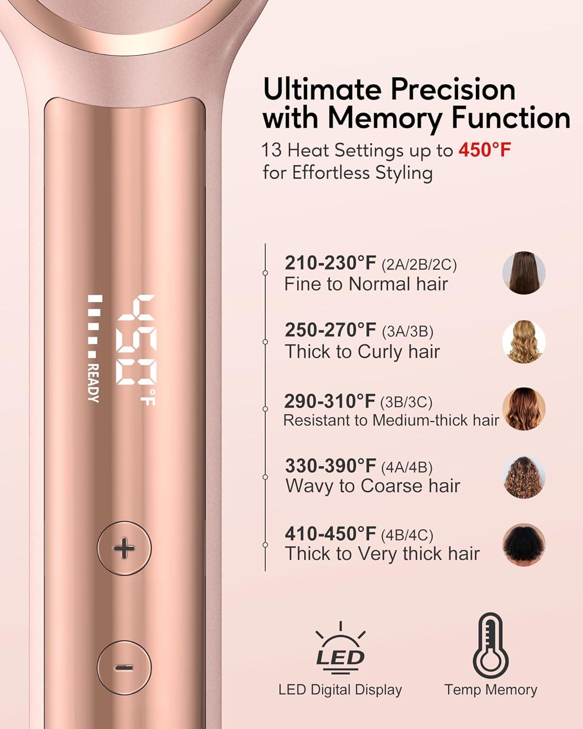 Terviiix Frizz Buster Ionic – Cepillo Alisador de Cabello Rose Gold Dual Voltage