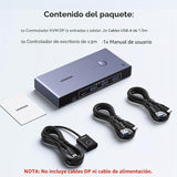 UGREEN 25962A Switch KVM DisplayPort 8K 60Hz para 2 Computadores con 4 USB 3.0